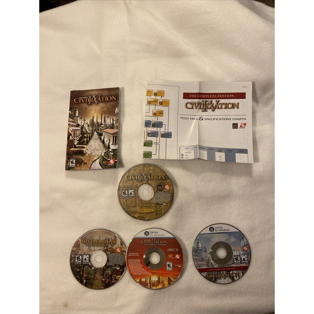 2K Games Civilization IV PC Warlords Beyond Sword Discs Manual Expansion SEE